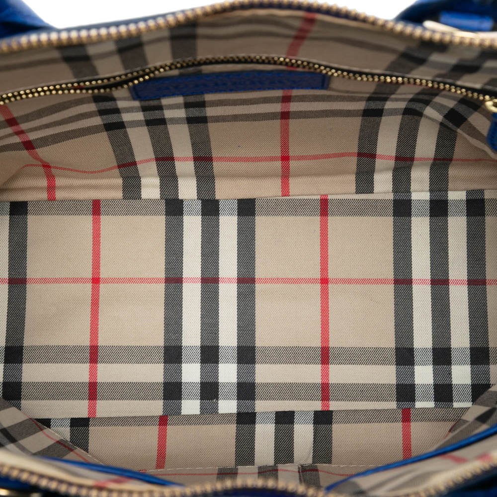 Pre-Loved Burberry Small Grained Calfskin Greenwood Satchel - Picture 4 of 6